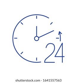 24 hour attention signaling isolated icon vector illustration design