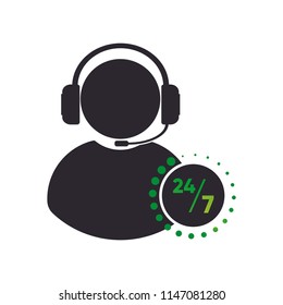 24 hour call center user icon vector