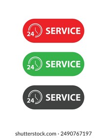 24 hour call service on white background, Customer service. Online support call center.