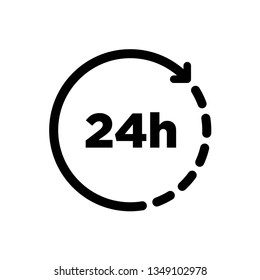 24 hour clock icon in trendy flat style 