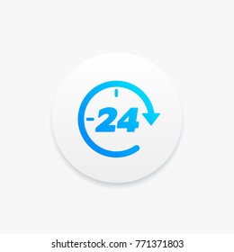Icono de servicio de asistencia de reloj las 24 horas