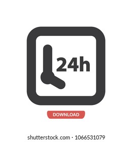 
24 hour clock vector icon