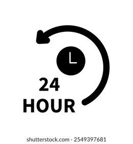 24 hour concept line icon. Simple element illustration. 24 hour concept outline symbol design.