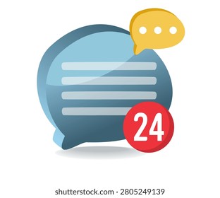 24 hour customer service conversation symbol