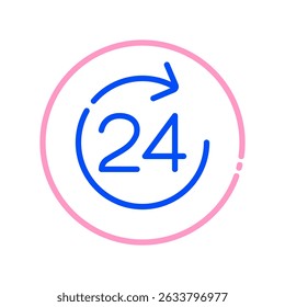 24 Hour Deals Vector for Black Friday Sale. Limited time discount illustration, nonstop shopping event concept, urgent bargain offer