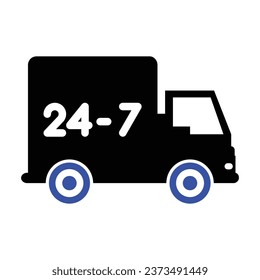 Icono de entrega de 24 horas, gráficos vectoriales