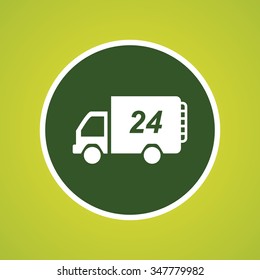 24 Hour Delivery Motor Van Icon