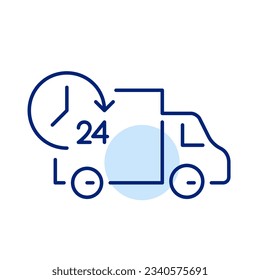 24 hour delivery service. Online shopping shipment. Pixel perfect icon