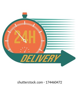 24 hour delivery and stop watch symbol, vector format
