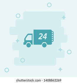 24 hour delivery van Icon. Simple icon, blue colored icon illustration. 