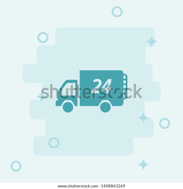 24 hour delivery van Icon. Simple icon,\
blue colored icon illustration.\
