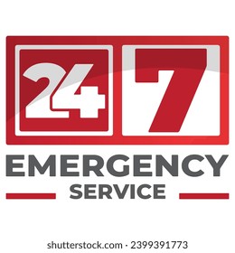 24 Hour Emergency Service Label Design