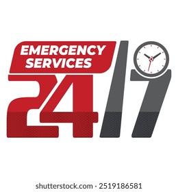 Clipart de Vector de diseño de etiquetas de servicio de emergencia las 24 horas