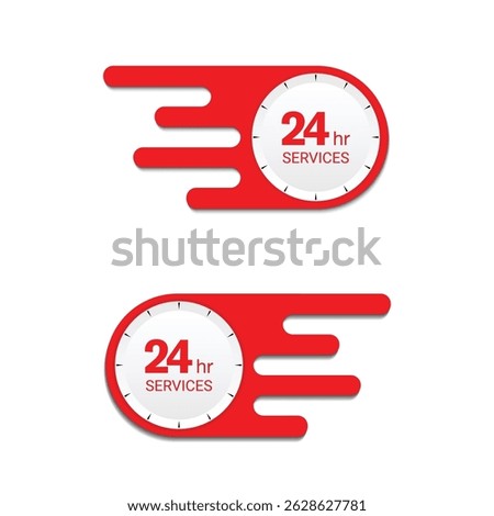 24 Hour Emergency Service vector illustrations
