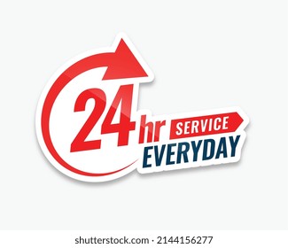 24 hour everyday service sticker design