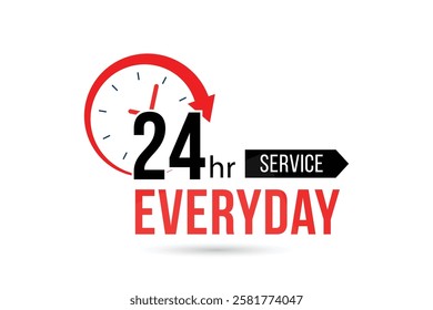 24 hour everyday service vector design
