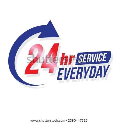 24 hour everyday service vector design illustration