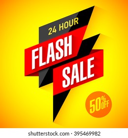 24 hour Flash Sale banner. Vector illustration.