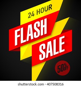 24 hour Flash Sale banner. Vector.