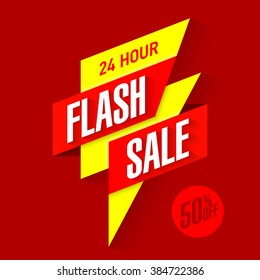 24 hour Flash Sale bright banner. Vector illustration. svg