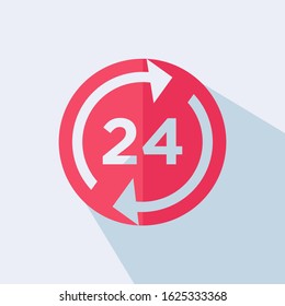 24 hour flat vector icon - ui icon vector