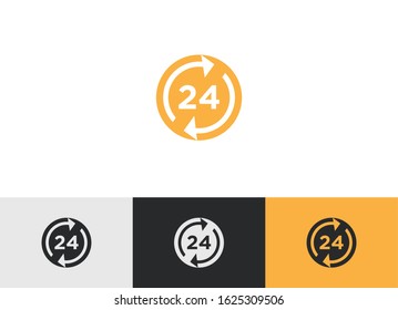 24 hour glyph vector icon - ui icon vector