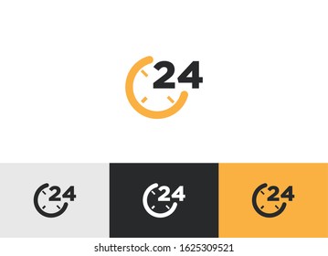 24 hour glyph vector icon - ui icon vector