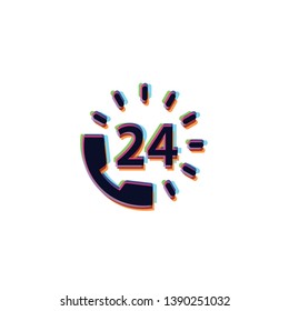 24 Hour helpline - Vector App Icon