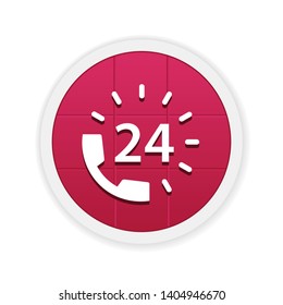 24 Hour helpline - Vector App Icon