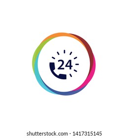 24 Hour helpline - Vector App Icon