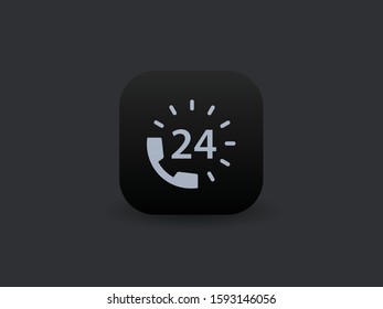 24 Hour helpline - Vector App Icon