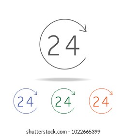 24 hour icon. Element of a shopping multi colored icon for mobile concept and web apps. Thin line icon for website design and development, app development. Premium icon on white background