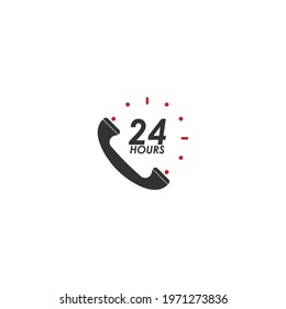 24 Hour icon logo vector illustration design template