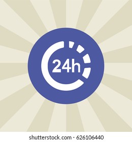24 hour icon. sign design. background