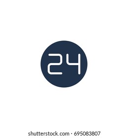 24 hour icon. sign design