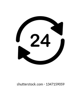 24 hour icon vector