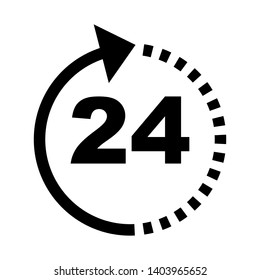 24 hour icon vector design template