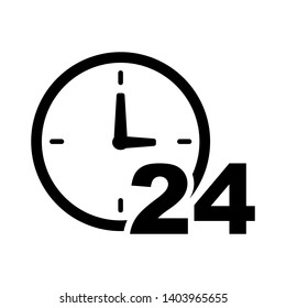 24 hour icon vector design template