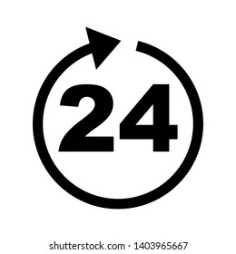 24 hour icon vector design template