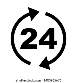 24 hour icon vector design template