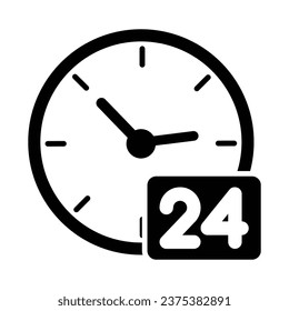 24 Hour Icon, Vector Graphics