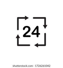 24 Hour icon vector illustration design template