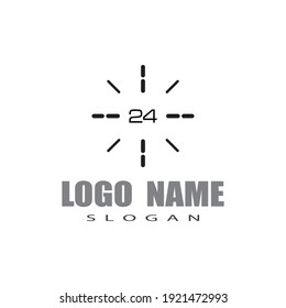 plantilla de diseño de ilustración de vectores de iconos de 24 horas