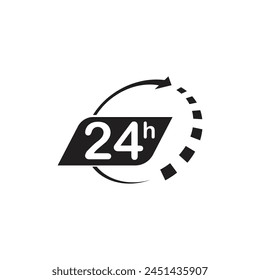 Plantilla de diseño de Ilustración vectorial de iconos de 24 horas