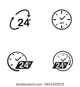 Plantilla de diseño de Ilustración vectorial de iconos de 24 horas