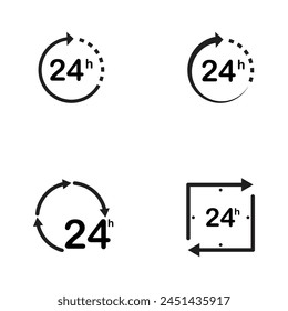 24-Stunden-Symbol Vektorillustration Design Vorlage