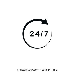24 hour icon vector logo template