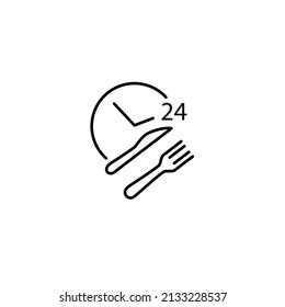 Symbol-Vektorelemente für 24-Stunden-Symbole für Infografiken im Web