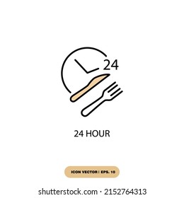 Symbol-Vektorelemente für 24-Stunden-Symbole für Infografiken im Web
