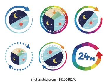 24 Hour Image Illustration Set (6 types)